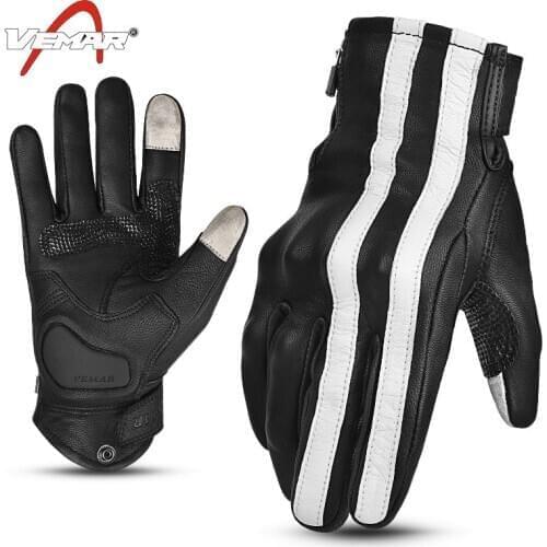 VEMAR Motorcycle Gloves Breathable Leather Guantes Moto Men Moto Motocross Gloves Touch Function Guantes Moto Riding Gloves