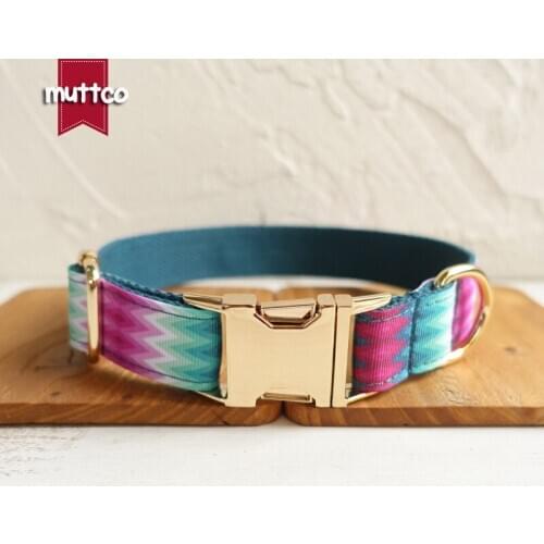 MUTTCO retailing cool self-design the GREEN print dog collar 5 sizes UDC010J