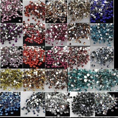Wholesale 10000p ss6-ss30 FlatBack No-hotfix acrylic Resin rhinestone crystal Rhinestone glue on gemstone Nail art &clothes trim