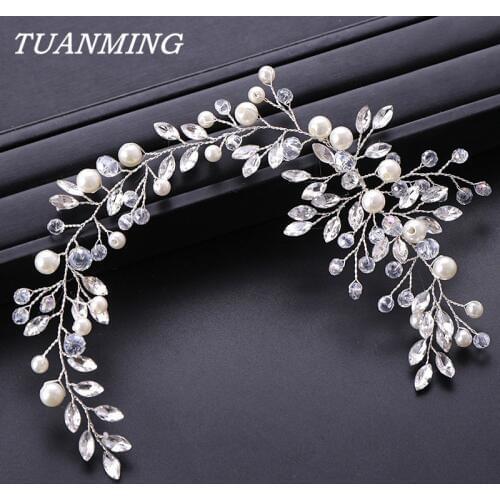 Pearl Rhinestone Headband For Bride Hair Accessories Rhinestone Headband Bridal Hairbands Pearl Hair Jewelry Tiaras