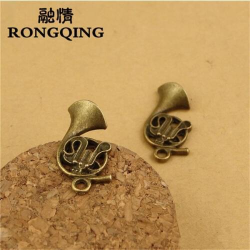 RONGQING 21*16MM 100pcs/lot speaker Pendants Necklaces Handmade Accessories Fashion Jewelry Charms DIY