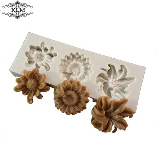 Flowers Silicone Mold Cake Chocolate Wedding Birthday Party Silicone Mold Fondant Sugarcraft Mold