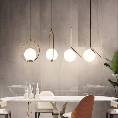 Nordic Modern Minimalist Pendant Light Clothing Decoration Glass Ball Lamp Living Room Bedroom Dining Room Light Fixture