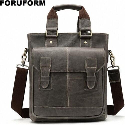 Mens Shoulder Bag Genuine Leather Bag For Men Messenger Bags Flap Zipper Drop ship Male Crossbody Bags Handbags LI-2484