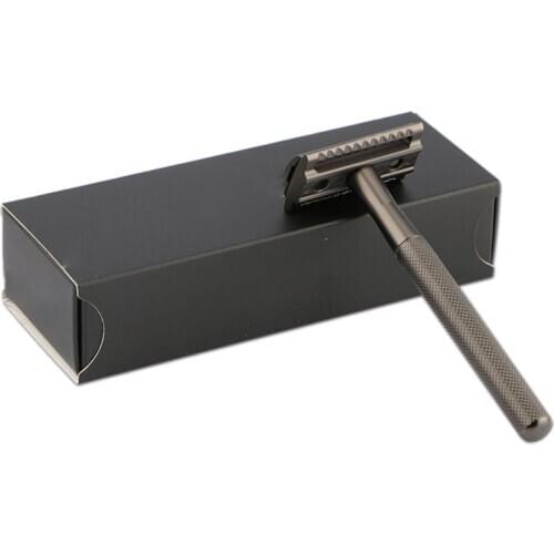 Traditional Vintage Double Edge Enclosed Safety Razor Anti-Skid Long-Handled Hair Removal Manual Hand Beard Shaver