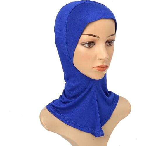 Premium Jersey Bonnet Neck Inner Cap For Hijab Women Adjustable Islamic Turban Head Scarf Headwear Solid Beanie Wrap Free Size