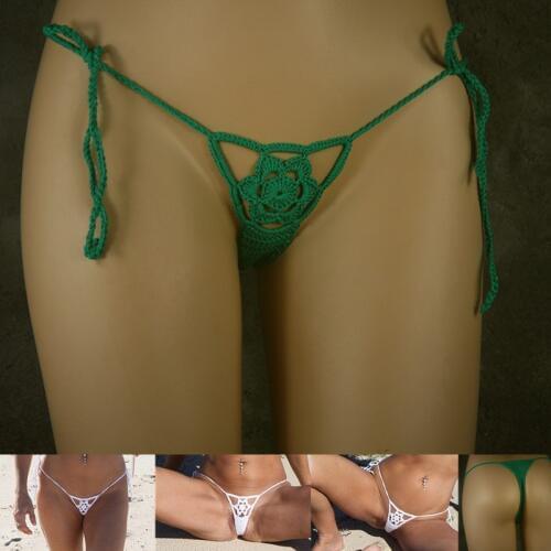 13 colors crochet thong string Womens Mini bikini micro swimwear Sunbathing bikini