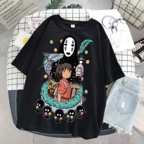 Totoro Harajuku Gothic Summer anime T-Shirt Fashion Print Cartoon Tops styles woman tshirts Female New Casual T-Shirt