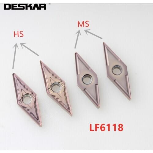 10PCS DESKAR VNMG160404 VNMG160408 MS HS LF6018 LF6118 External Turning Tool Holder CNC Lathe Cutter Cutting Carbide Inserts