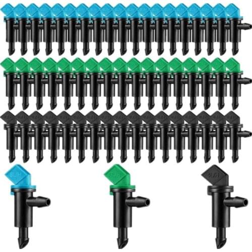 100Pieces Drip Emitter Garden Flag Irrigation Drippers in 3 Sizes, 1 GPH, 2 GPH, 4 GPH Per Hour for Trees and Shrubs Watering