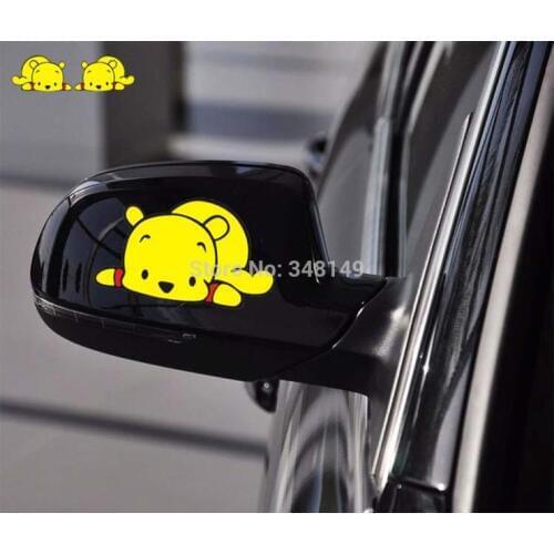 2 X Car Decoration Lovely Bear The Pool Reflective Car Rearview Mirror Stickes And Decals For Chevrolet Cruze Volkswagen Skoda