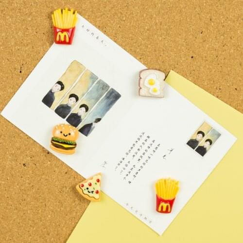 2pcs/box Burger pizza sandw Map Tacks Push Pins chip Cork Board Safety Colored Thumbtack Office School