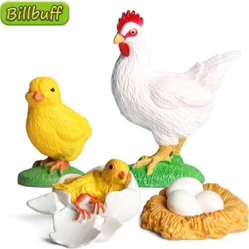 4Pcs Simulation Animals Growth Cycle Chicken Life Cycle Figures Plastic Models Action Figures Educational Toys for children Gift