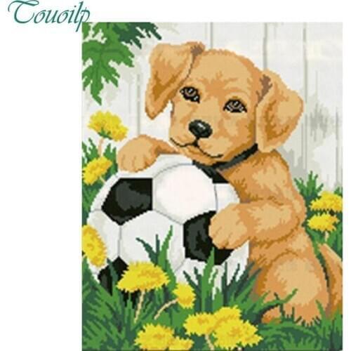 5D Diamond Embroidery Paintings Rhinestone Pasted Diy Diamond Painting Cross Stitch Kits Dog Football Diamond Mosaic Room Decor