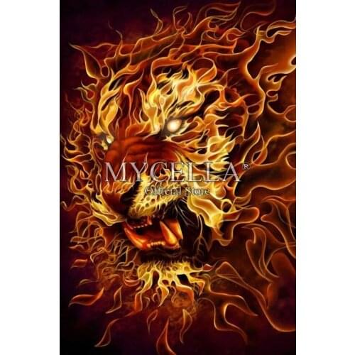 5D DIY Full Square Diamond Embroidery Cartoon Animals Tiger Rhinestones Mosaic Diamond Painting Cross Stitch Handmade Crafts