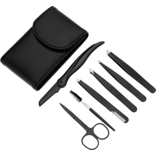 7Pcs Professional Eyebrow Trimmer Set Makeup Tool for Face Tweezers Eyelash Brush Eyebrow Trimmer Set