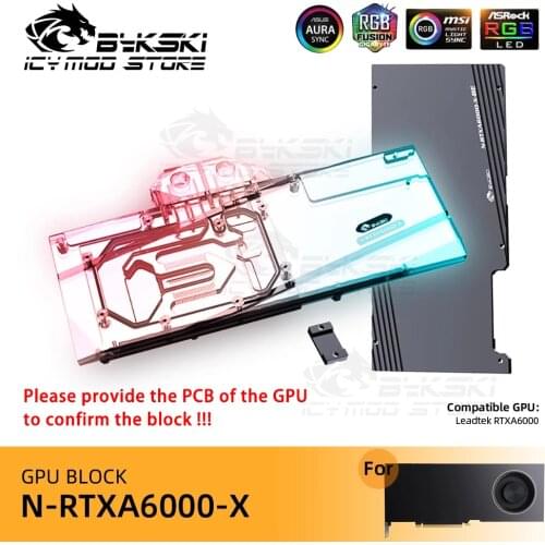 Bykski VGA Blocks for Leadtek RTXA6000 A-RGB Video Cards Water Block Liquid Cooling Heatsink N-RTXA6000-X