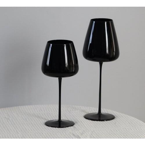 Black Magic Moment Ultra-fine Tall Glass Pure Black Crystal Glass Red Wine Glass Home Decoration Decoration Wine Glass
