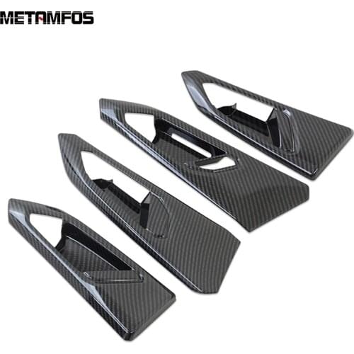 For Volkswagen T-Cross 2018 2019 2020 Carbon Fiber Interior Door Handle Bowl Cover Trim Decoration Frame Accessories Car Styling