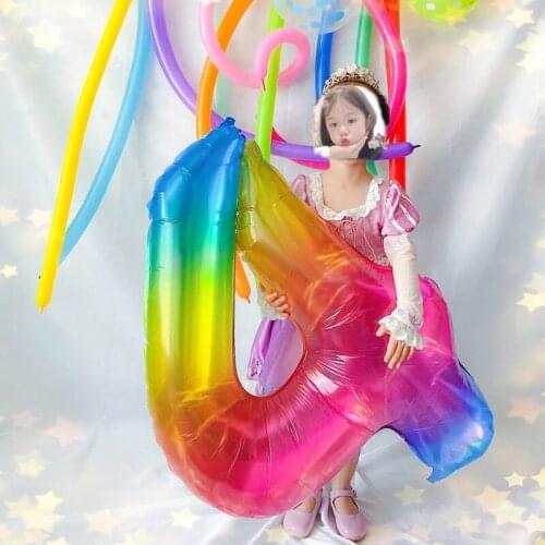 40inch New Rainbow Number Foil Balloons Happy Birthday Wedding Party Decoration Adult Colorful Candy Globos Kids Gift
