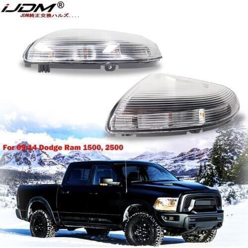 IJDM Amber/White Side Mirror Marker Lamps For 2009-2014 Dodge Ram 1500, 2500 Front Side Mirror Turn Signal Light /DRL 12V