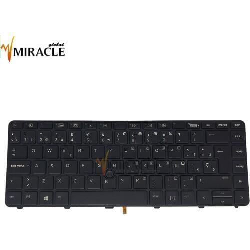 Keyboard for HP ProBook 430 G3 G4 440 G3 G4 445 G3 SP Spanish LA 822338-BG1 SG-81510-2XA black with backlit frame Pointing cable