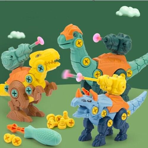 Childrens Dinosaur Construction Boy Toy Set Educational Designer Montessori Model Disassembly Assembly Puzzle Toys for Kid