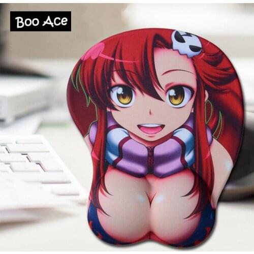 Gurren Lagann Yoko Anime Sexy Big Soft Breast 3D Gaming Mouse Pad Sexy Wrist Rest Mouse Pad H2.8cm/1.1" Free shipping