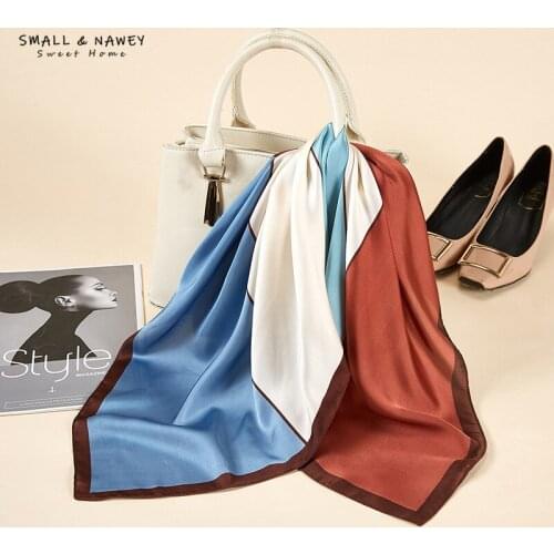 70*70CM imitation silk scarf women fashion temperament printing small square scarf ladies all-match scarf bib wholesale