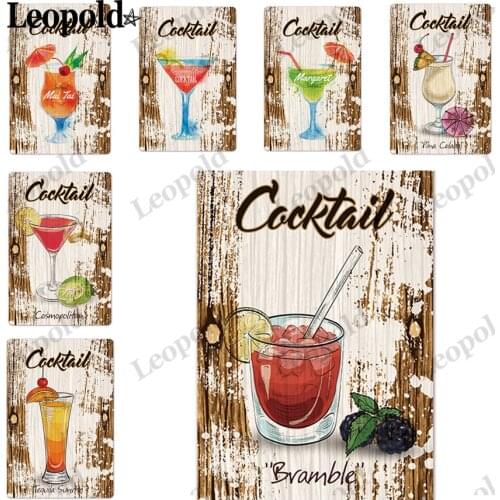 Metal Tin Plate Cocktail Juice Poster Lemon Orange Brand Plate Letter Wall Sticker Bar Ktv Home Wall Decoration 20X30Cm