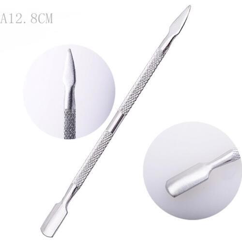 1pc Cuticle Removal Scraper Metal Double- sided professional Remove Dead Skin Nail Cuticle Pusher nail manicure Care tools