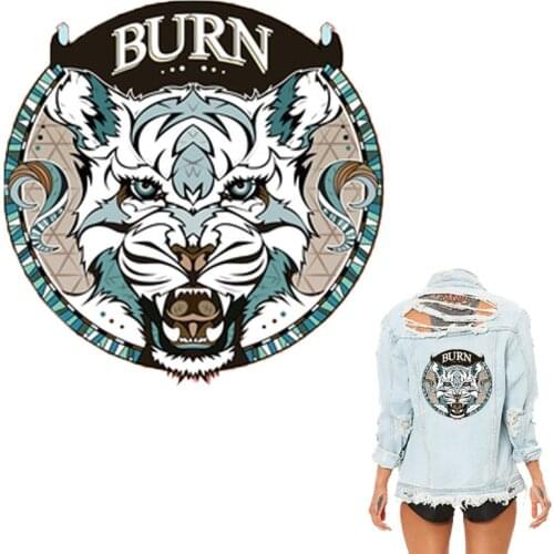 Tiger Stickers On Motorcycle Fashion Patches For Clothing Washable Diy Garment Accessory New Heat Transfer Jeans T-Shirt