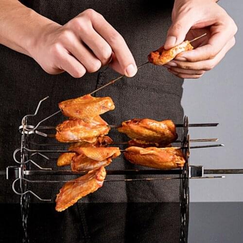 New Hot Stainless Steel Rotating Skewer System Electric Oven Accessories Fits for Home Any Rotisserie Grill Rods