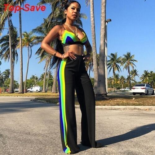 New Arrival 2021 Summer Patchwork Beach 2 Piece Set Women Backless Nightclub Sexy Sports Suit Female Set Outfits Drop Shipping