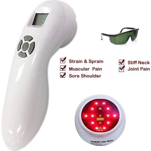 NEW Handheld 650nm and 808nm Low level Cold LASER THERAPY BODY PAIN Reliever, SPORTS INJURIES BURNS LLLT Home Use Physiotherapy