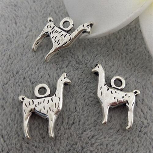 Newest 20 Pieces/Lot 13mm*17mm Antique Silver Plated Animal Charm Double-sided Alpaca Charm Fitting For Diy Jewelry Making