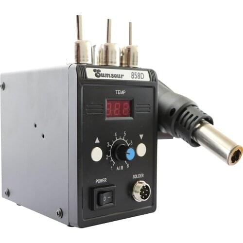 New Black 858D 110V/220V Digital Display Hot Air Soldering Station 700W Hot Air Rework Station Repair Welding Tool Set