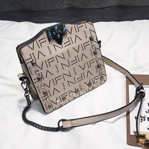 Simple and elegant high-quality PU leather ladies shoulder bag chain shoulder strap designer all-match female messenger bag