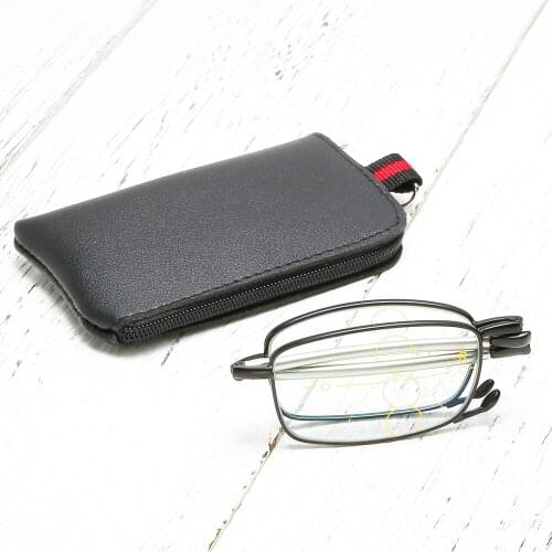 Blue Light Blocking, UV400 Bifocal Lens Stainless Steel Folding Reading Glasses, Foldable Telescope arms PD 62MM