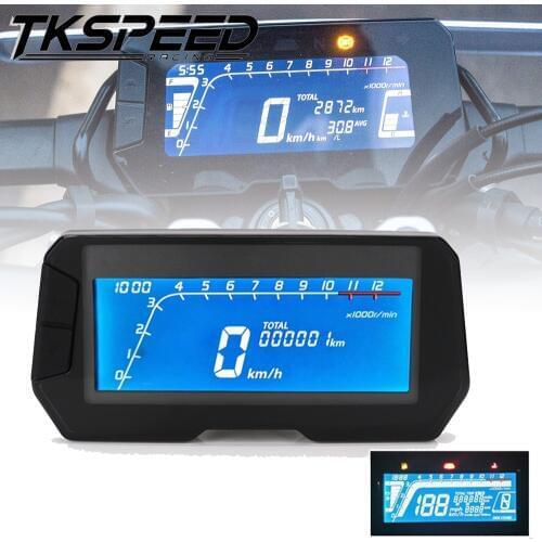 LED 12000RPM 6 Gear Universal Motorcycle LCD Digital Speedometer Backlight Motorcycle Odometer For1, 2,4 Cylinders Meter