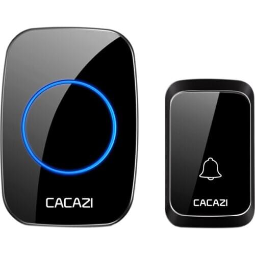 Cacazi Waterproof Wireless Doorbell Dc Battery-Operated 300M Remote Led Flashing Light Smart Home Cordless Doorbell