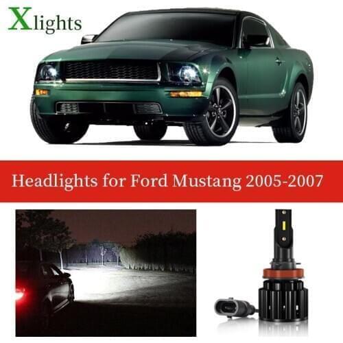 Xlights Led Headlight Bulb For Ford Mustang 2005 2006 2007 Low High Beam Canbus Car Headlamp Lamp Light Lighting Accessories