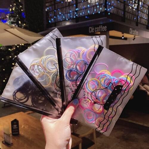 100/500pcs/Pack Girls Colorful Nylon Small Elastic Hair Bands Children Ponytail Holder Scrunchie Headband Kids Hair Accessories