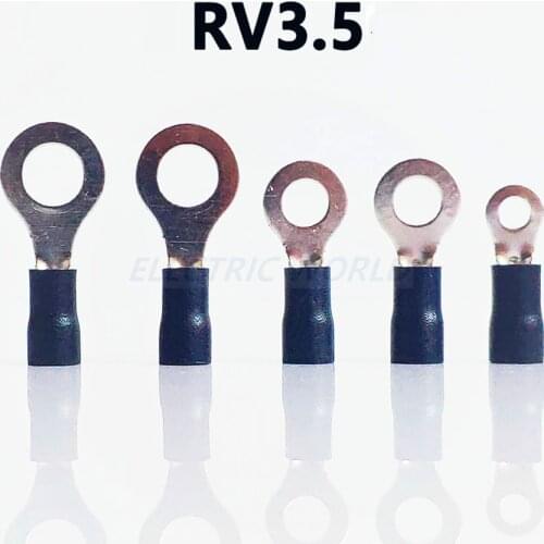 100pcs Wire connector Ring insulated terminal Insulation Terminal RV3.5-3 RV3.5-4 RV3.5-5 Wire Cable Connector wire terminal