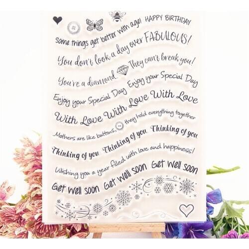 15.5x21cm butterfly psalm Transparent Clear Stamps Silicone Seals Roller Stamp DIY scrapbooking photo album/Card Making