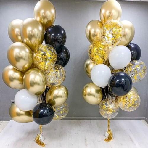 18pcs Chrome Metal Gold Color Latex Balloons Star Confetti Balloon Baby Shower Birthday Party Decoration Wedding New Year Globos
