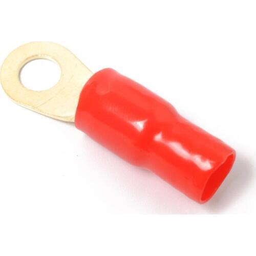 2 Pairs 4 AWG Car Audio Ring Terminal Wiring Connector Gold-plated Durable