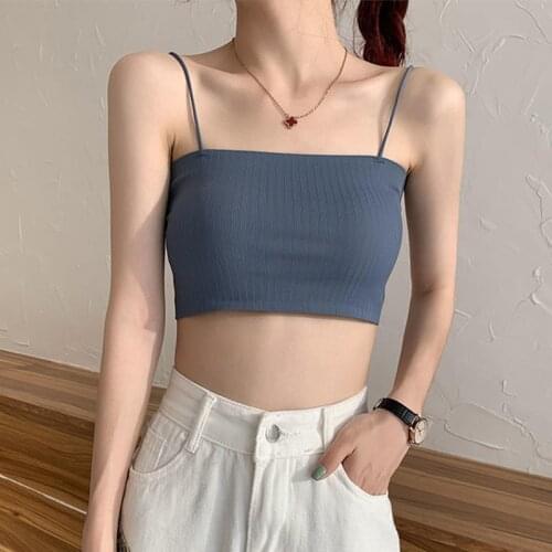 2021 Womens Tops Candy Colors Female Crop Top Strapless Padded Bralette Streetwear Seamless Sexy Bandeau Lingerie Tube Top Bra