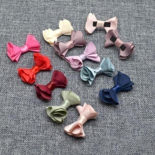25pcs Colorful Patches mini bowknot Appliques For Clothes Sewing Supplies DIY Hair Bow Decoration