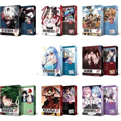 30 Sheets/Set Hot Anime Postcard Angels of Death Tokyo Ghoul Collection Greeting Card Birthday Letter Envelope Gift